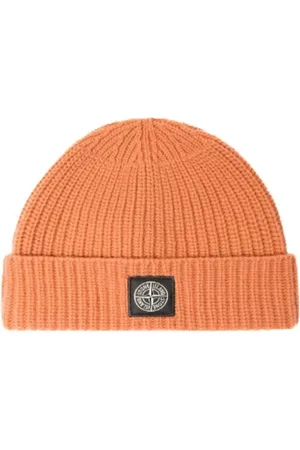 Stone Island Akcesoria, Mężczyzna, Różowy, ONE SIZE, Różowa wełniana czapka z ikonicznym logo