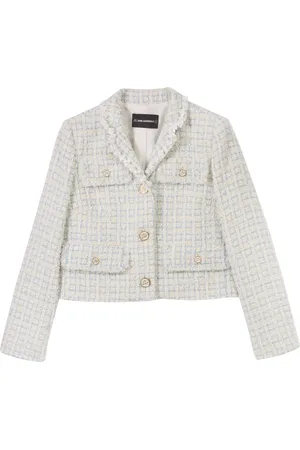 Karl Lagerfeld Kurtki, Kobieta, Wielobarwność, M, Wełna, Krótka Kurtka z Bawełny Twill