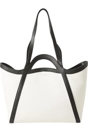 Coccinelle Torebki, Kobieta, Biały, ONE SIZE, Torba skórzana z logo z przodu