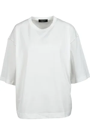 Fabiana Filippi Koszulki, Kobieta, Biały, S, Bawełniany T-shirt z unikalnym wzorem