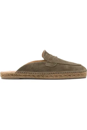 Castaner Buty, Mężczyzna, Zielony, 44 EU, Oliwkowe Złote Plecione Raffia Platformy Buty