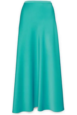 Elena Miro Spódnice, Kobieta, Zielony, 2XL, Długa Spódnica Satynowa