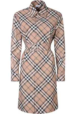 Burberry Sukienki, Kobieta, Beżowy, XS, Wełna, Elegancka Sukienka w Kolorze Beżowym