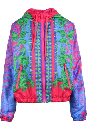 VERSACE Kurtki, Kobieta, Wielobarwność, M, Nylon, Kurtka nylonowa z zamkiem błyskawicznym