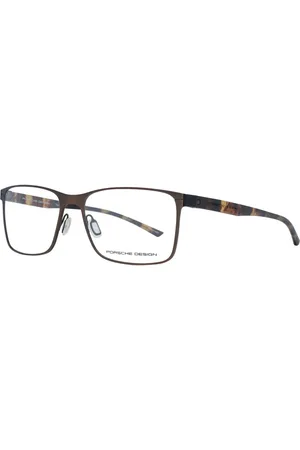 Porsche Design Akcesoria, Mężczyzna, brązowy, ONE SIZE, Brązowe Okulary Optyczne Z Tytanu Styl Trapezium