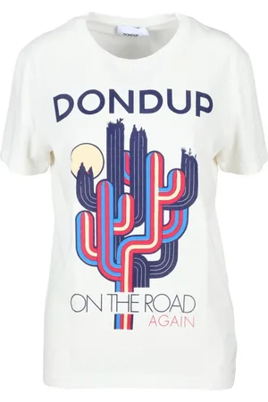 Dondup Koszulki, Kobieta, Biały, M, Bawełniany T-shirt