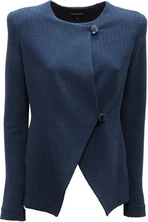 Emporio Armani Swetry, Kobieta, Niebieski, M, Ciemnoniebieska Kurtka Emporio Model