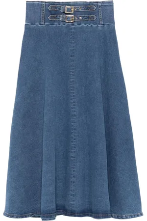 Liu Jo Spódnice, Kobieta, Niebieski, S, Denim, Dżinsowa Spódnica Dzwon