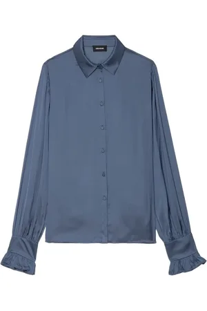 Zadig & Voltaire Bluzki, Kobieta, Niebieski, L, Stylowa Koszula dla Mężczyzn