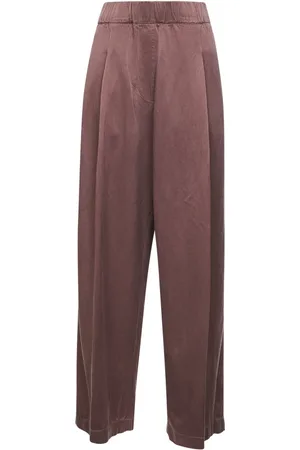 DRIES VAN NOTEN Spodnie, Kobieta, brązowy, M, Szerokie Beżowe Spodnie