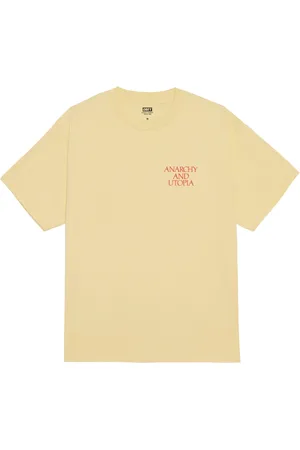Obey Koszulki, Mężczyzna, Beżowy, M, Anarchia Utopia Tee Koszulka z krótkim rękawem