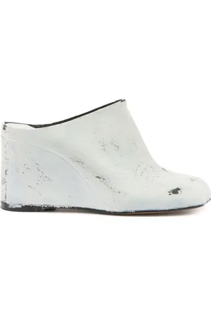 Maison Margiela Buty, Kobieta, Biały, 40 EU, Białe Skórzane Sandały na Koturnie