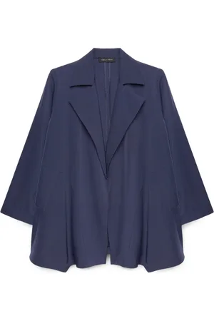 Fiorella rubino Kurtki, Kobieta, Niebieski, 3XL, Poliester, Elegancka rozkloszowana marynarka