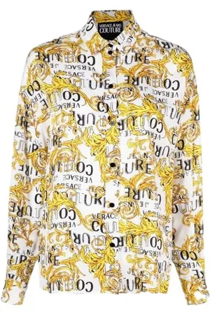 VERSACE Bluzki, Kobieta, Wielobarwność, S, Złota Lilijka Koszula z Długim Rękawem