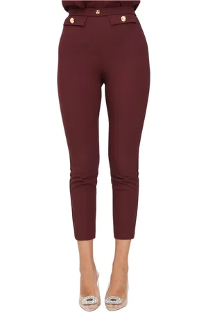 Elisabetta Franchi Spodnie, Kobieta, Czerwony, L, Eleganckie bordowe spodnie