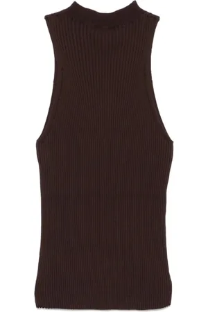 Roberto Collina Koszulki, Kobieta, brązowy, M, Cacao Tank Top B0808 Style
