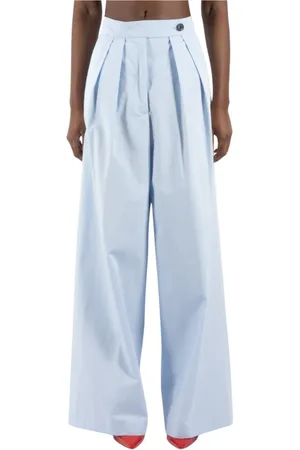 DRIES VAN NOTEN Spodnie, Kobieta, Niebieski, S, Jasnoniebieskie Spodnie