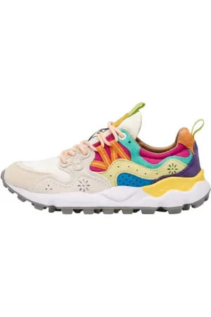 Flower Mountain Buty, Kobieta, Wielobarwność, 37 EU, Zamsz, Różowe Wielokolorowe Sneakersy z Wkładkami ze Skóry Zamszowej