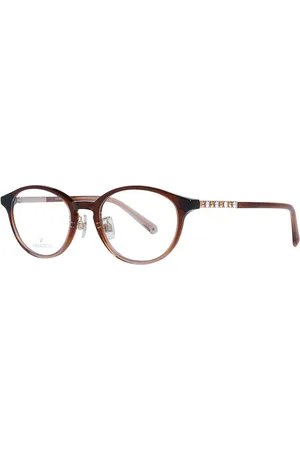 Swarovski Akcesoria, Kobieta, brązowy, ONE SIZE, Brązowe Owalne Okulary Optyczne Damskie