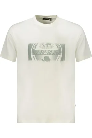 Napapijri Koszulki, Mężczyzna, Biały, M, T-shirt z odważnym nadrukiem