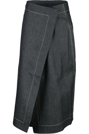 SUNNEI Spódnice, Kobieta, Niebieski, XS, Denim, Denimowa spódnica ołówkowa z zapięciem na rzep