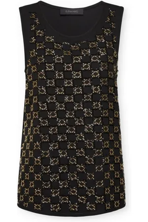 Elena Miro Koszulki, Kobieta, Czarny, 3XL, Haftowana Bluzka