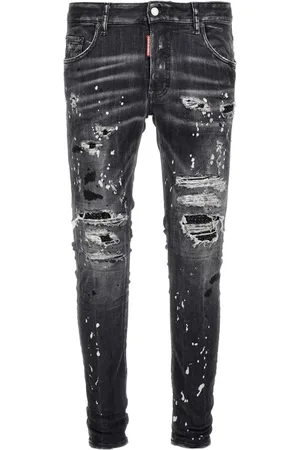 Dsquared2 Jeansy, Mężczyzna, Czarny, XS, Włoskie Spodnie Jeansyowe Wyprodukowane we Włoszech