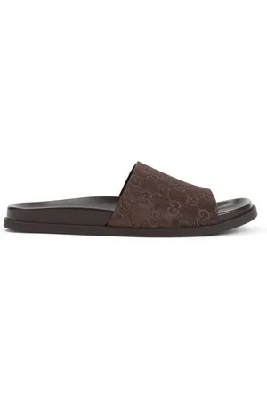 Gucci Buty, Mężczyzna, brązowy, 41 EU, Zamsz, Neutralne Sandały zamszowe Ss 25