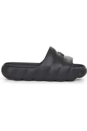 Moncler Buty, Kobieta, Czarny, 35 EU, Czarne Pikowane Sandały wsuwane