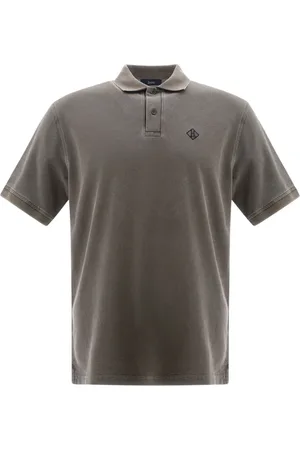 HERNO Koszulki, Mężczyzna, Zielony, M, Bawełna, Vintage Pigment Dye Pique Polo