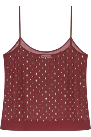DRIES VAN NOTEN Koszulki, Kobieta, Czerwony, M, Bordowy Top z numerem SKU 0107401030359