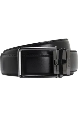 HUGO BOSS Akcesoria, Mężczyzna, Czarny, ONE SIZE, Pasek skórzany z grawerowanym logo