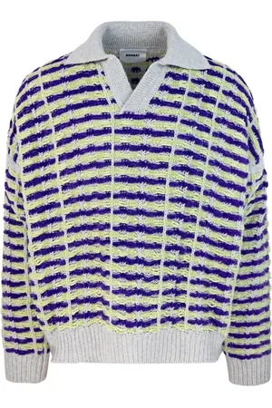 BONSAI Swetry, Mężczyzna, Szary, L, Wielokolorowy Oversize Sweter Polo