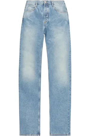 The Attico Jeansy, Kobieta, Niebieski, W29, Bawełna, Eleganckie długie spodnie bawełniane