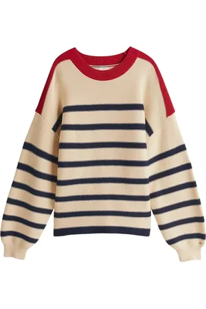 Tommy Hilfiger Swetry, Kobieta, Wielobarwność, L, Kremowy/Czerwony/Niebieski Paski Koszula