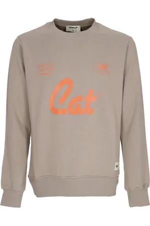 Caterpillar Bluzy, Mężczyzna, Szary, M, Lekki Sweter z Okrągłym Dekoltem Chateau Grey