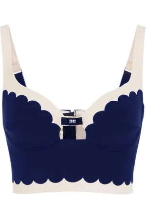 Elisabetta Franchi Koszulki, Kobieta, Niebieski, S, Elegancki Top z Unikalnym Stylem