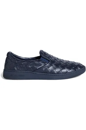 Bottega Veneta Buty, Mężczyzna, Niebieski, 42 EU, Intrecciato Skórzane Slip-On Sneakers