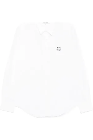 Maison Kitsuné Koszule, Mężczyzna, Biały, L, Contour Fox Head Skate Shirt