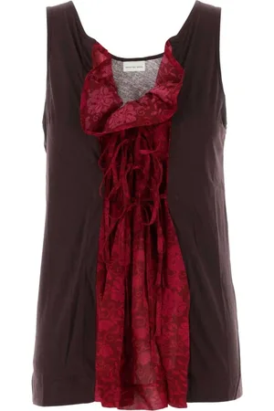 DRIES VAN NOTEN Koszulki, Kobieta, brązowy, S, Stylowy W.k.top dla kobiet