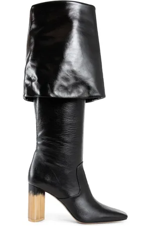 Chloé Buty, Kobieta, Czarny, 39 EU, Czarne skórzane kozaki za kolano