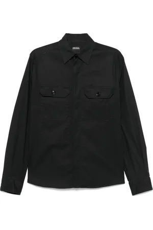 Ermenegildo Zegna Kurtki, Mężczyzna, Czarny, S, Lekka Kurtka Overshirt dla Stylowych Mężczyzn