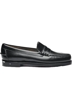 SEBAGO Buty, Mężczyzna, Czarny, 43 EU, Ręcznie Robione Czarne Mokasyny Skórzane