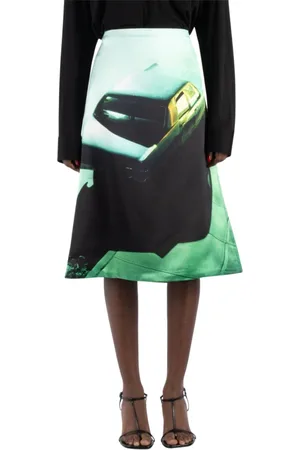Jil Sander Spódnice, Kobieta, Wielobarwność, S, Len, Nocna Zielona Sukienka