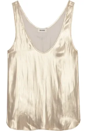 Zadig & Voltaire Koszulki, Kobieta, Żółty, M, Złoty Top dla Kobiet