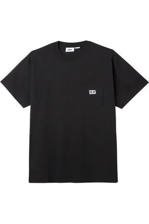 Obey Koszulki, Mężczyzna, Czarny, S, Koszulka z kieszonką i logo