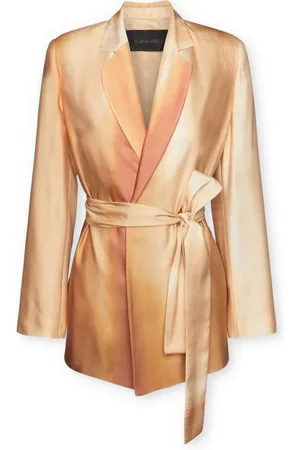 Elena Miro Kurtki, Kobieta, Beżowy, 5XL, Elegancka kurtka z subtelnie nadrukiem
