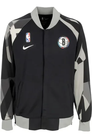Nike Kurtki, Mężczyzna, Czarny, M, Bluza z zamkiem Brooklyn Nets City Edition