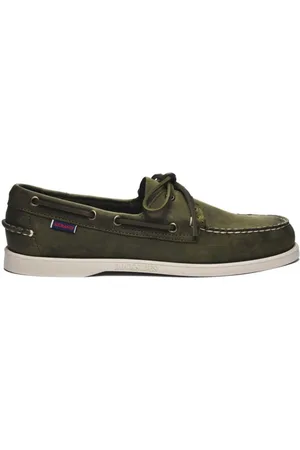 SEBAGO Buty, Mężczyzna, Zielony, 42 EU, Zamsz, Stylowe skórzane mokasyny z podeszwą z gumy