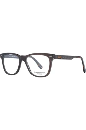 Ermenegildo Zegna Akcesoria, Mężczyzna, brązowy, ONE SIZE, Brązowe Okulary Optyczne w Kształcie Prostokąta dla Mężczyzn